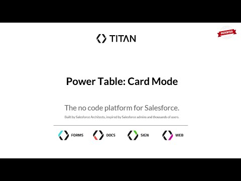 Titan Web - Power table in card mode with Salesforce Data