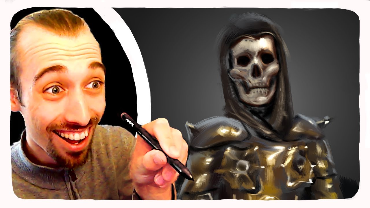 Skeleton Guard Illustration  | Watch Me Paint Live.