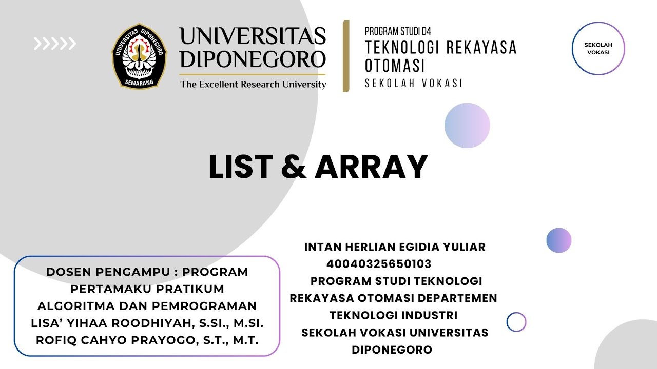 4| Algoritma dan Pemrograman List & Array - YouTube