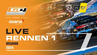 LIVE I Rennen 1 I Misano I GT4 European Series Powered by RAFA Racing Club 2024 (Deutsche)