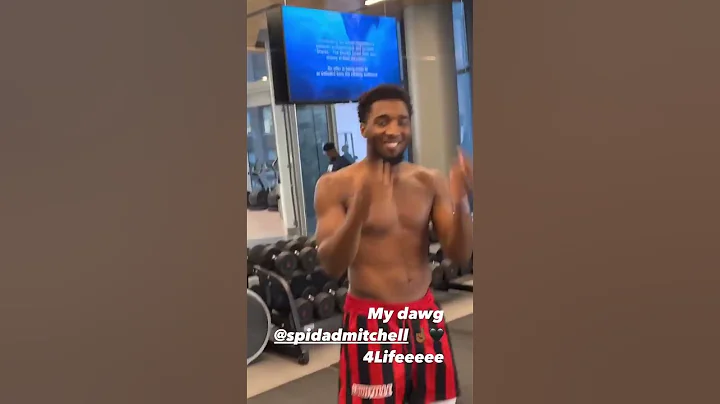 Royce O'Neale and Donovan Mitchell after Royce got...