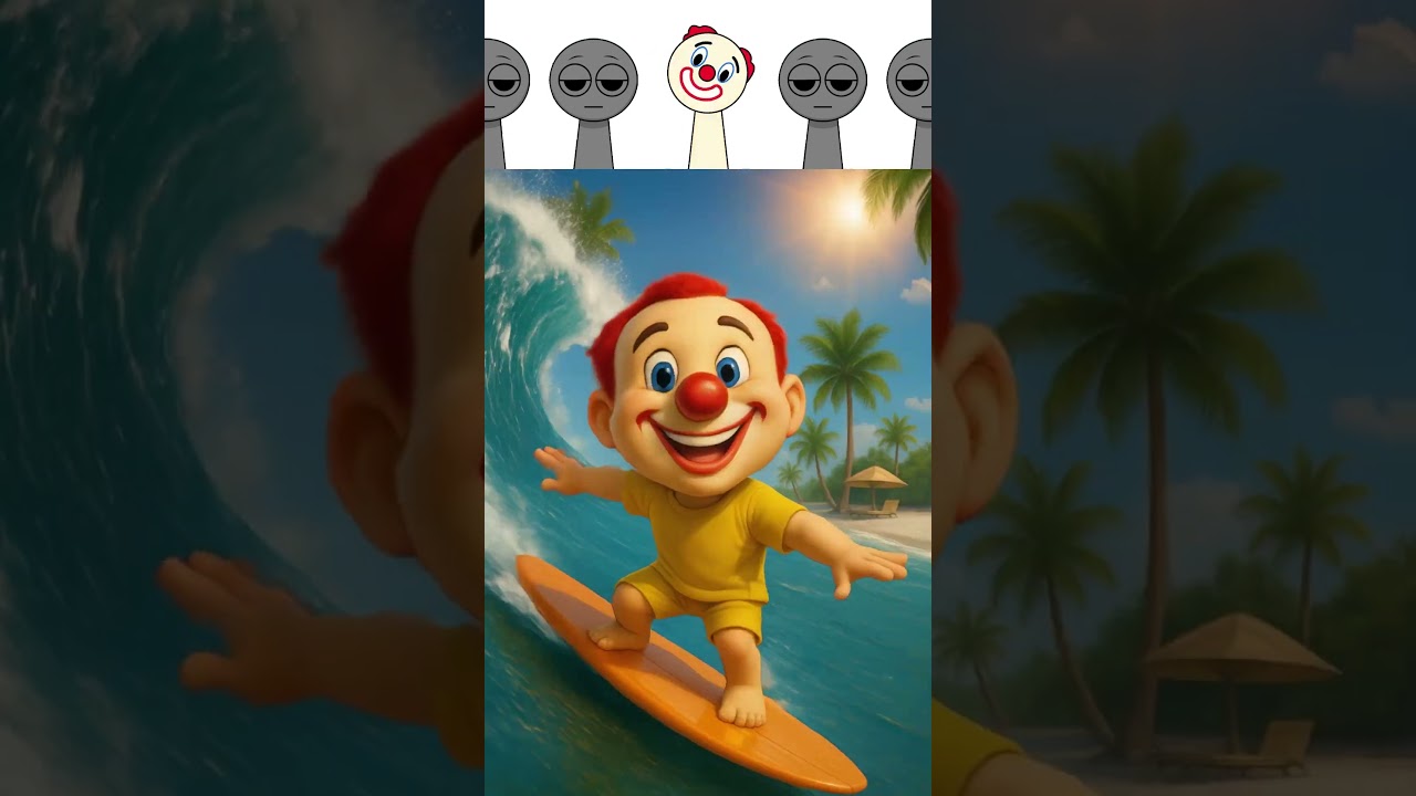 Emoji 7 Sprunki OC Crazy Surfing In Real Life! 🤡🏄‍♂️