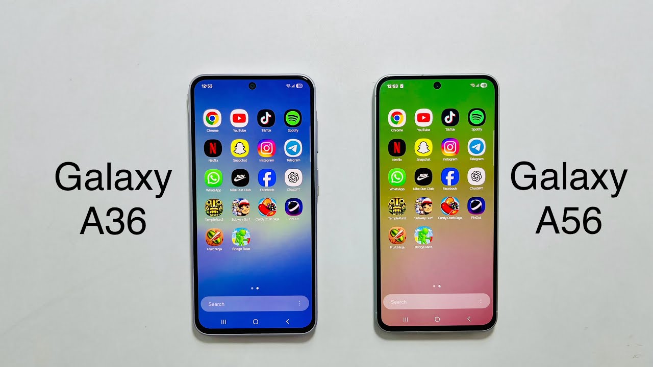 Samsung Galaxy A36 vs Samsung Galaxy A56 speed test - YouTube
