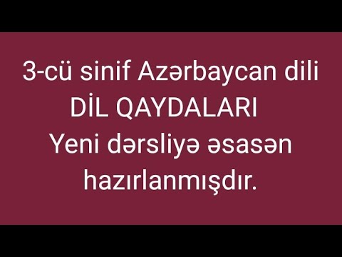 3 cü sinif Azərbaycan dili kitabı-Dil qaydaları-3 cu sinif Azərbaycan dili dil qaydaları