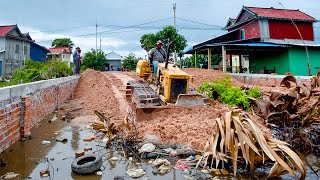 Download Lagu Wonderfull New Project! Landfill To Build New House Using Skill Dozer Pushing Soil with 5Ton Trucks MP3