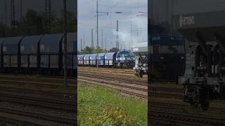 NIAG langer Kohlezug mit Vossloh G 1206 fährt an qualmt Rangierbahnhof Heilbronn für Kohlekraftwerk