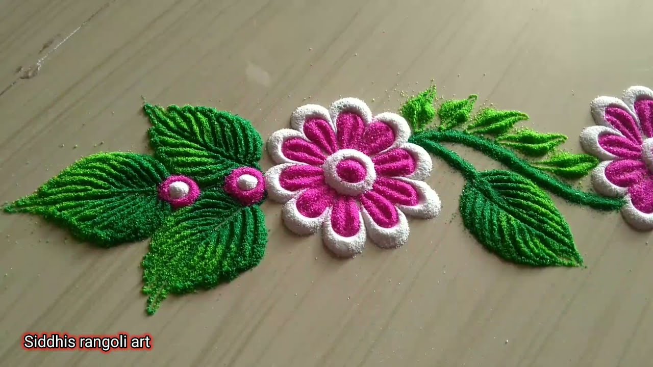 Border rangoli for New year | makarsankranti special border rangoli ...