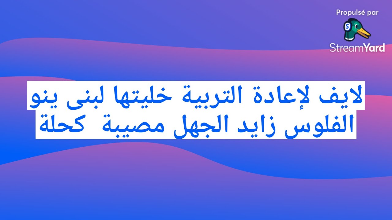 لايف لإعادة التربية خليتها لبنى ينو الفلوس زايد الجهل مصيبة  كحلة