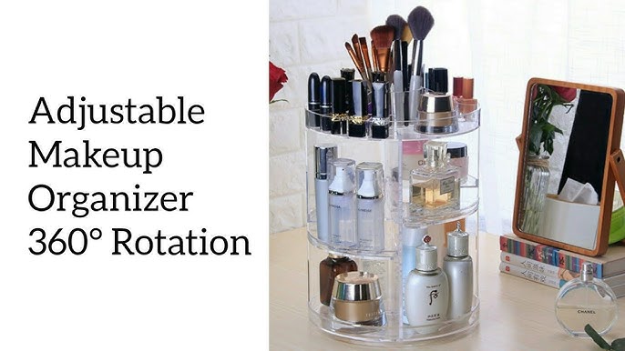 360 Rotating Makeup Organizer and Storage, COOLBEAR Spinning Cosmetic  Organizer with 6 Adjustable Layers, Fits Skincare, Perfume, Clear Acrylic 