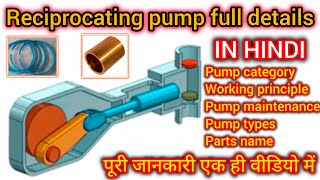 reciprocating pump | reciprocating pump full details in Hindi | reciprocating pump parts name #pump