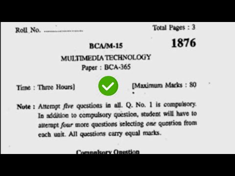 2015 Kuk BCA 6th Multimedia Technology Question Paper