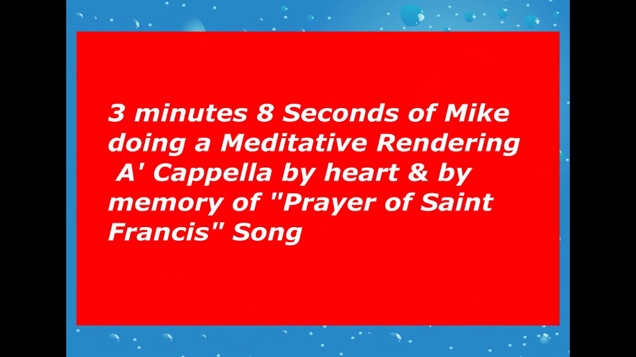 Prayer of St. Francis YouTube
