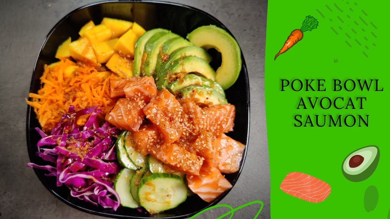 POKE BOWL  avocat saumon et sa SAUCE POKE bien trop bonne !