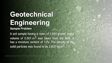 Geotechnical Engineering Sample Problem - 001