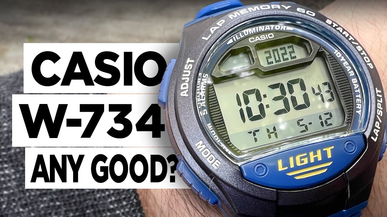 CASIO W-734 (Module 3283) Digital Watch - Hands on Impressions and Review -  YouTube