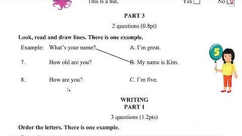 Giải Đề Thi Học Kì 1 Tiếng Anh Lớp 2 (Smart Start) Test 1