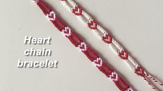 How to make heart chain bracelet || yarnivora