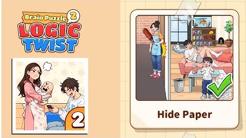 Brain Puzzle 2: Logic Twist Level 14 | hide paper Gameplay