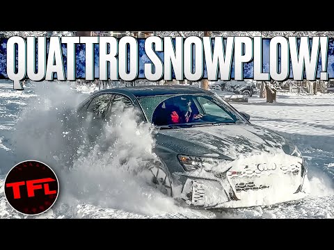 Deep Snow vs Very Low Car - I Plow The 2023 Audi RS 3 Into a Mountain of Snow To See IF I Get Stuck!