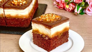 The perfect chocolate cake made with moist caramel, whipped cream and nuts! 3 miracle recipes!! 😋🎂