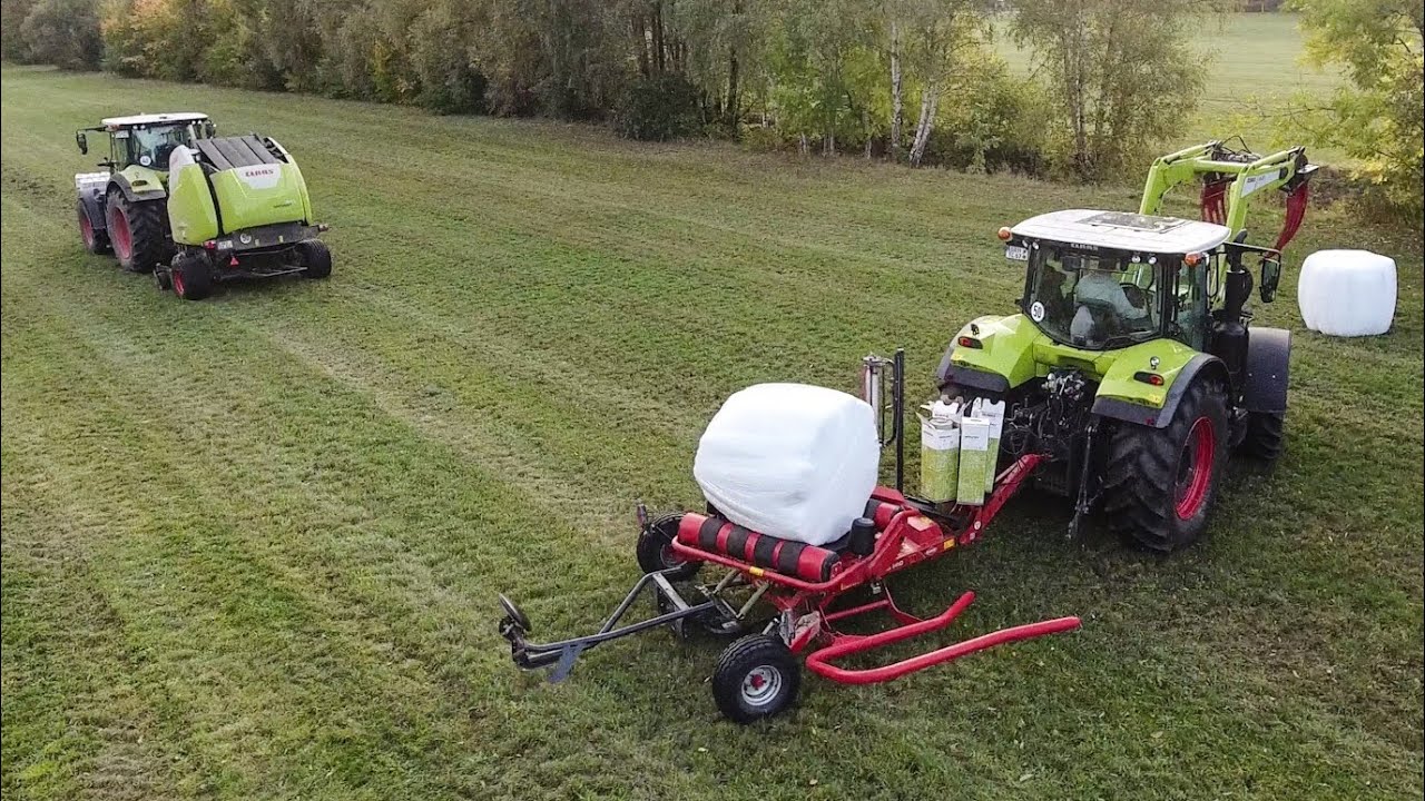 Claas Grasernte Siloballen Pressen und wickeln 2019