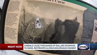 Vandals damage signs, facilities along Kancamagus Highway