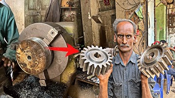 This Old Man is Expert in Making Spur Gear From Old Ships High Strength Sheet