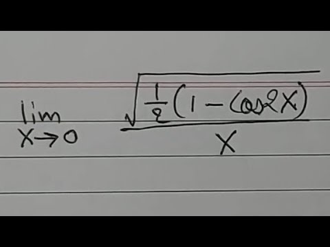 find the limit of sqrt(1/2(1-cos2x))/x in hindi