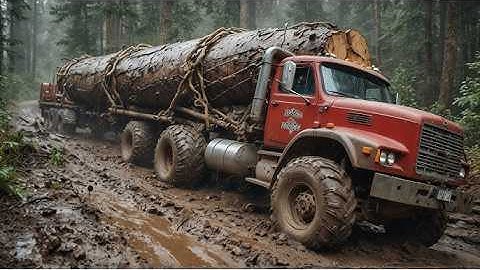 Massive Tree Cutting & Heavy Log Transport – Extreme Logging Machines Working Hard in the Forest