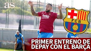 BARCELONA | Primer entrenamiento de MEMPHIS DEPAY como jugador del Barça | Diario AS