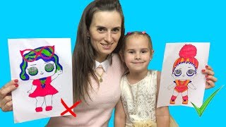 ЧЕЛЛЕНДЖ Три Маркера Алина против мамы  3 marker challenge kids edition Играем вместе