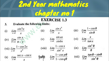 Ch 1 - Exercise 1.3 Question no 3 || 2nd Year Math || F.sc part 2 || function and limits || fbise