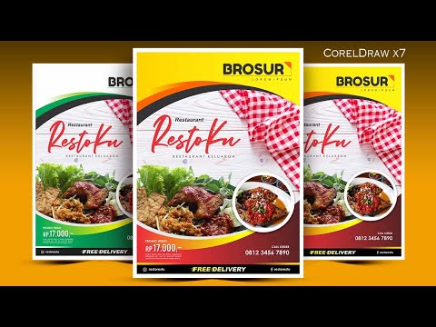 Cara Membuat Brosur Makanan Dengan Coreldraw X7 Youtube