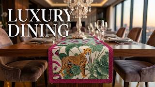 Luxury Tiger Print Table Runner | Premium Dining Table Decor #interiordesign #tablerunner