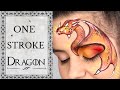 AWESOME ONE STROKE DRAGON eye design face paint tutorial