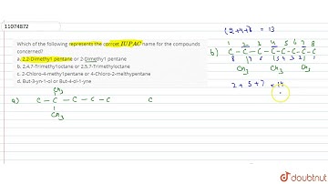 Which of the following represents the corrcet `IUPAC` name for the compounds concerned? a. 2,2-D...