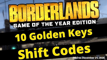 10 Golden Keys Borderlands 1 Shift Codes - All Platforms - Expires December 21, 2020