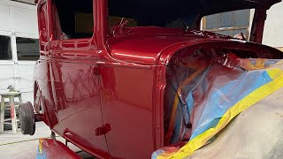Dark Cherry Red on the Model-A