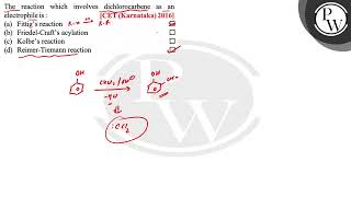 The reaction which involves dichlorocarbene as an electrophile is : [CET (Karnataka) 2016] (a) Fi... screenshot 4