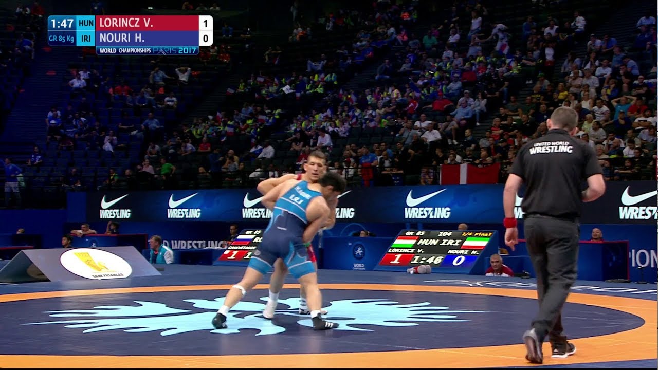 1/4 GR - 85 kg: H. NOURI (IRI) df. V. LORINCZ (HUN) by VPO1, 6-4