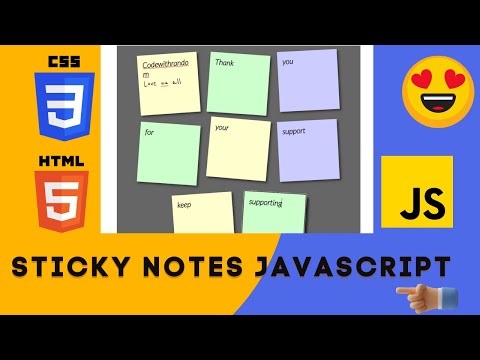 Sticky Notes Javascript source code | Sticky Notes Html Css Javascript
