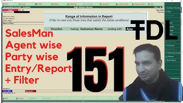 Tally Chapter 151 TDL for Salesman Wise Entry Report with Filter By Rajiv Mishra Computer Class