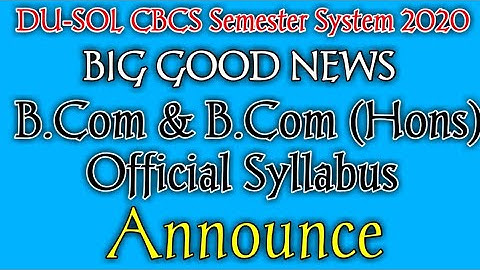 SOL THIRD SEMESTER SUBJECTS BCOM AND BCOM HONS! SOL THIRD SEMESTER SYLLABUS