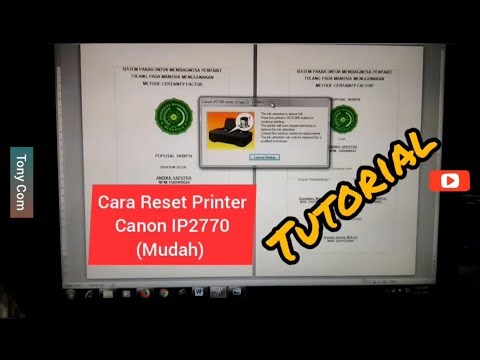 Cara Mudah Reset Software Printer Canon IP2770. 