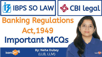 IBPS SO & CBI Law Officer  | Important MCQs | Part1 | Banking Regulations Act,1949 | By Neha Dubey