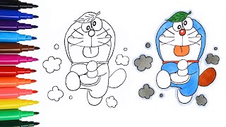 How to Draw & Colour DORAEMON Dancing | #art #drawing #doraemon #cartoon