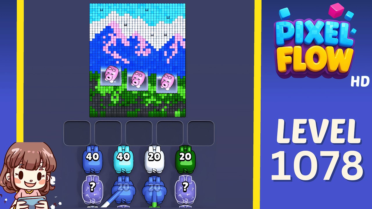 Pixel Flow Level 1078 Solution Walkthrough - YouTube