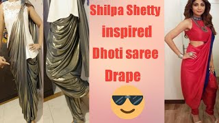 how to wear simple saree in stylish way step by step|shilpashetty inspired Easy saree drape