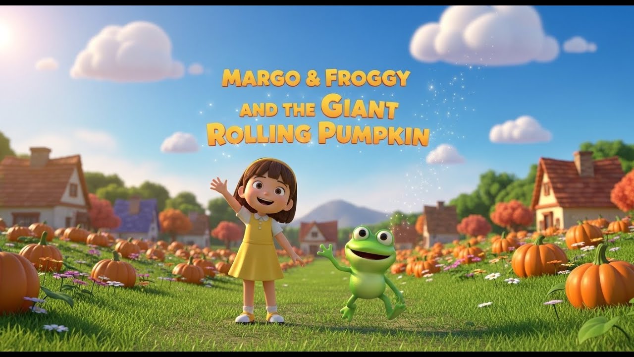 Margo and froggy the Giant rolling pumpkin # 