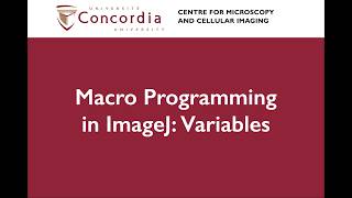 Macro Programming in ImageJ/FIJI: Variables
